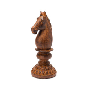 Cavalo peça do xadrez decorativa em resina 33 cm