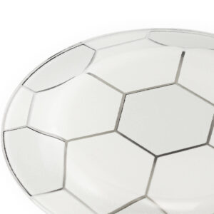 Kit 2 petisqueiras de vidro futebol prato raso bola 18 cm