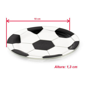 Kit 2 petisqueiras de vidro futebol prato raso bola 18 cm
