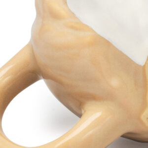 Caneca 3D cachorrinho Shih-Tzu bege xícara cerâmica decorada