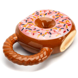 Caneca 3D donuts marrom rosquinha decorada 400 ml