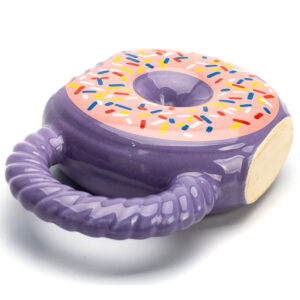 Caneca 3D donuts lilás rosquinha decorada 400 ml
