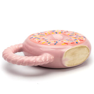 Caneca 3D donuts rosa rosquinha decorada 400 ml