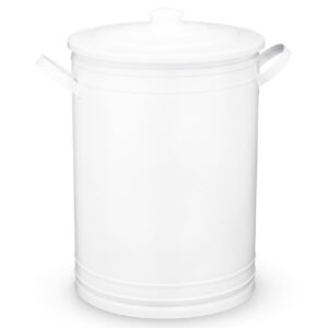 Lixeira 30 litros branca tambor lata de lixo aço galvanizado