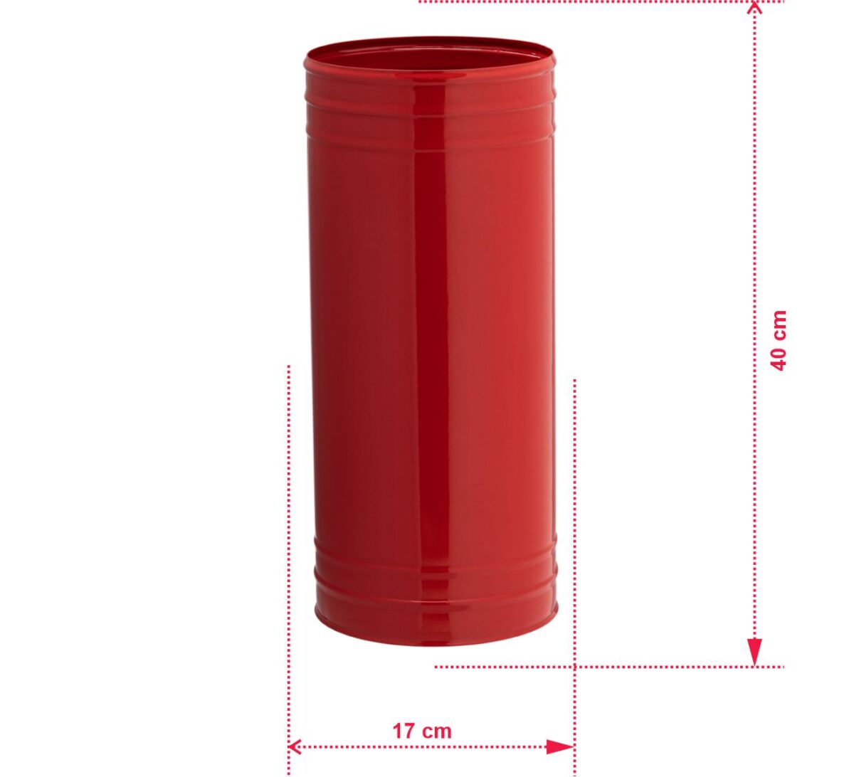 Porta guarda-chuvas vermelho aço galvanizado 40 x 17 cm