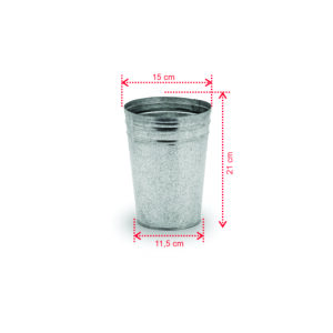 Vaso cachepô cone de aço galvanizado 21 cm