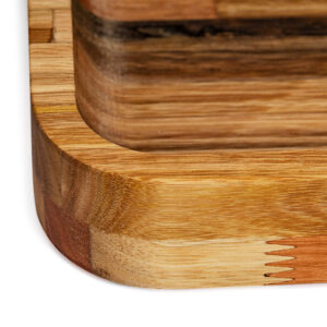 Saladeira de madeira gamela churrasco travessa quadrada 31cm