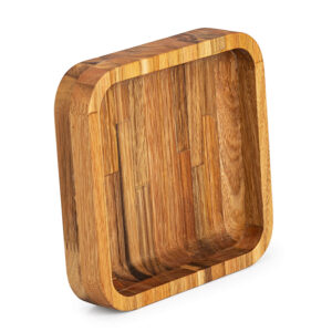 Gamela de madeira para churrasco travessa rústica 23 cm