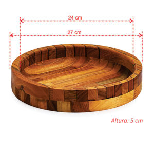 Kit 3 gamelas de madeira para churrasco bandejas rústicas