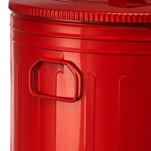 Lixeira 100 litros vermelha lata de lixo americana aço