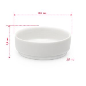 Kit 4 mini tigela manteigueira de porcelana 50 ml 8,5x2,8cm