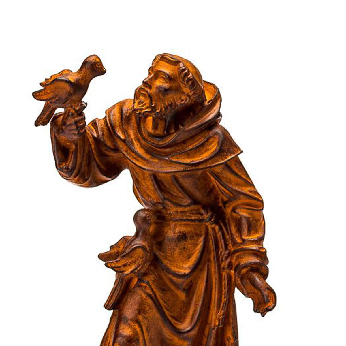 15171551945_VC8467-LL_02.jpg Imagem de São Francisco de Assis cobre em resina 30 cm