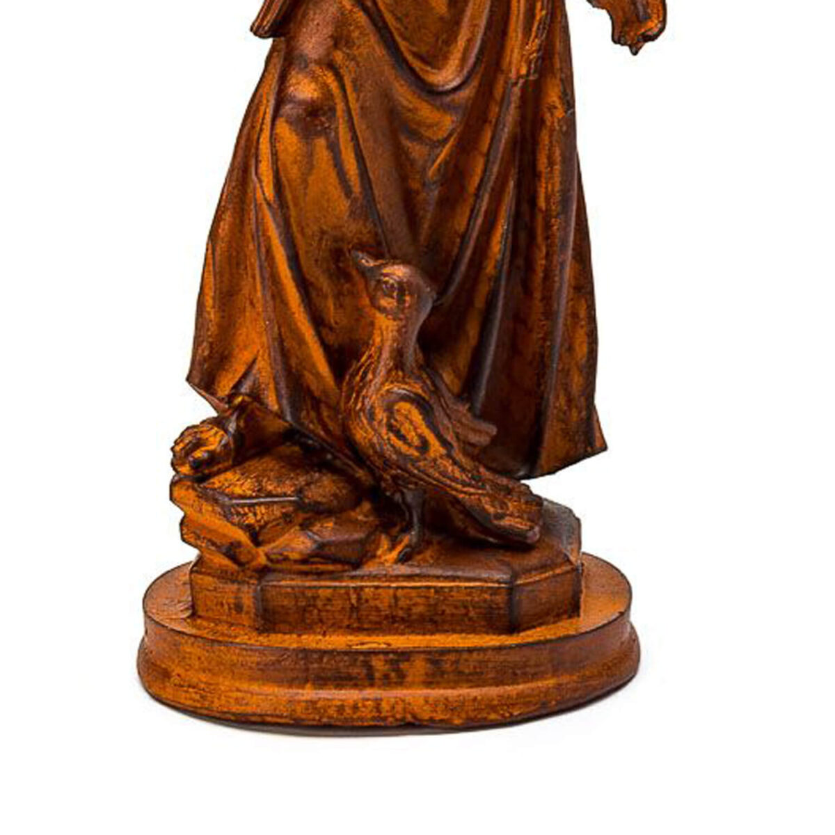 15171551958_VC8467-LL_03.jpg Imagem de São Francisco de Assis cobre em resina 30 cm