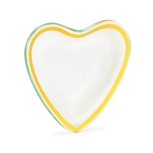 Kit 6 prato formato coração pratinho jóia do dia vidro 10 cm