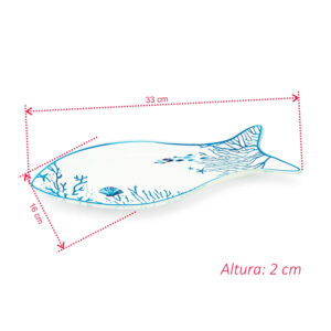 Travessa de vidro em formato de peixe petisqueira oval 33 cm