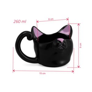 Caneca gato preto decoração cerâmica gatinho fofinho PET