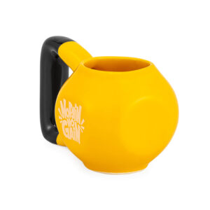 Caneca 3D peso academia kettlebell amarelo em cerâmica