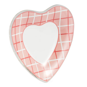 Prato coração vidro pratinho raso formato coração 2pçs 14cm
