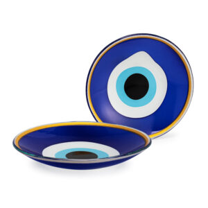 Kit olho grego amuleto porta incensário 2 tigelas bowl vidro