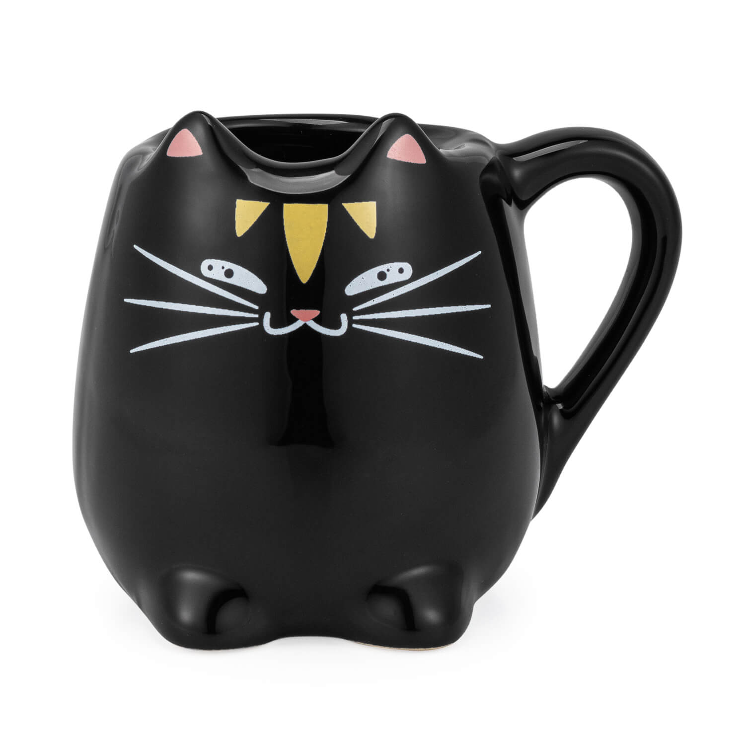 Caneca gato preto decoração cerâmica gatinho fofinho PET - Loja Bora,  Decora!