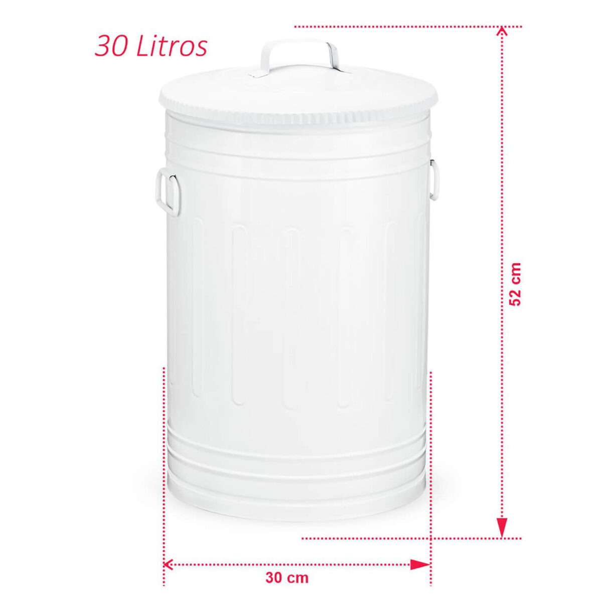 15167254231_LIXEIRA30LBRANCA_07.jpg Lixeira 30 litros branca lata de lixo americana branca