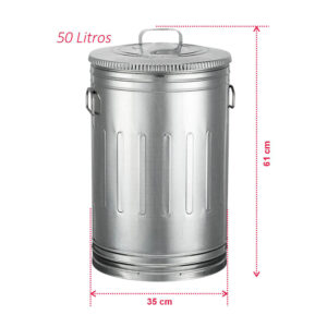 Kit 2 lixeiras americanas lata de lixo 50 litros